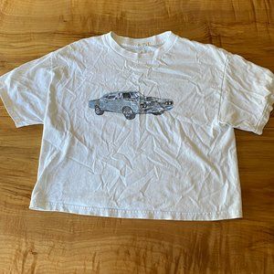 Brandy Melville Blue Car Motor Show Graphic Tee